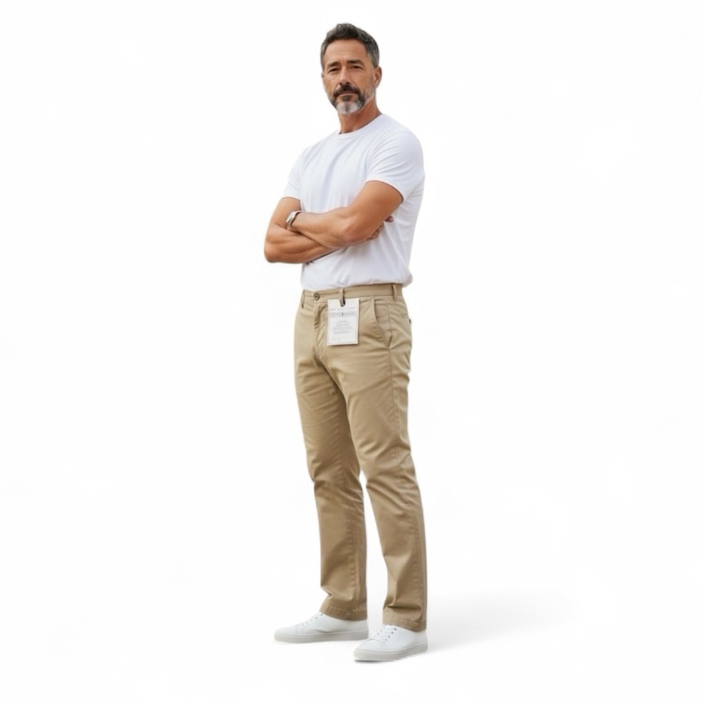 Men Black Brown 1826 Classic Fit Khaki Chinos W36 L34